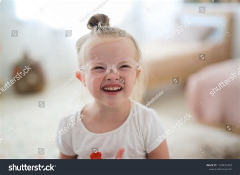 Portrait Toddler Girl Glasses Down Syndrome Stock Photo 1543813469 ...