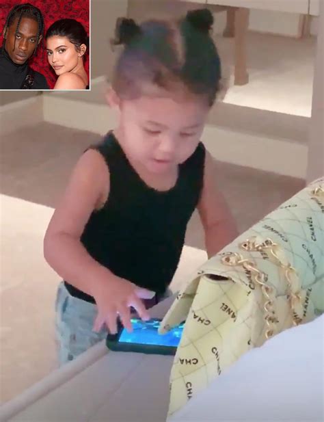 Travis Scott Posts Video with Stormi and Kylie Jenner