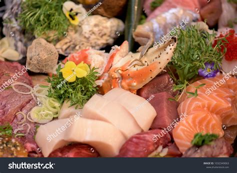 Platter Different Types Fish Seafood Edible Stock Photo 1032349063 ...