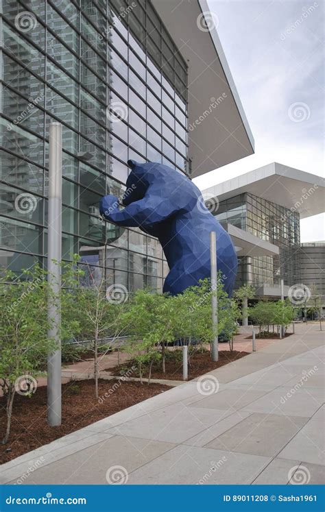 DENVER - MAY 18 2013: Famous Blue Bear Sculpture Outside Denver ...