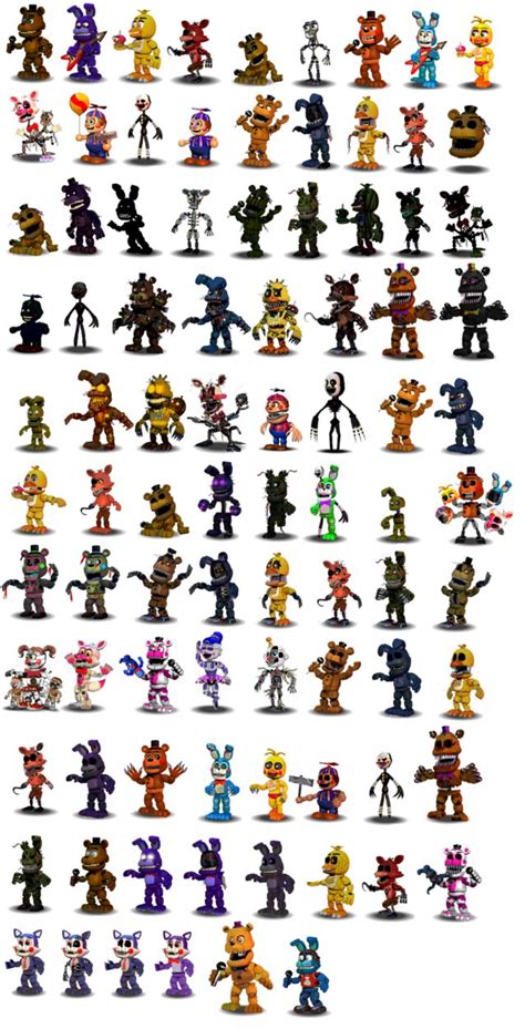 Fnaf (Canon and Fan-made) Characters Canon V1(Old) by Educraft | Fnaf ...