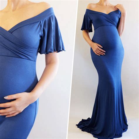 Special Occasion Maternity Ruffle Baby Shower Dress Bridesmaid Dress | Mermaid maternity dress ...