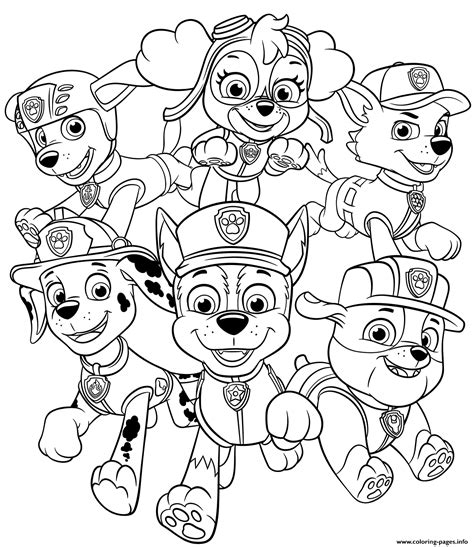 All Paw Patrol Pups Coloring page Printable