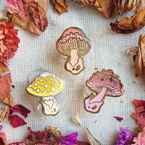 MUSHROOM MINI PINS. Hard Enamel Pin. Witchy Pin. Autumn Enamel | Etsy