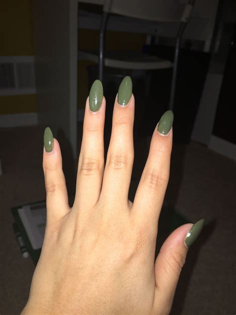 army green 😍💅🏽👅 | Nails, Army green, Makeup