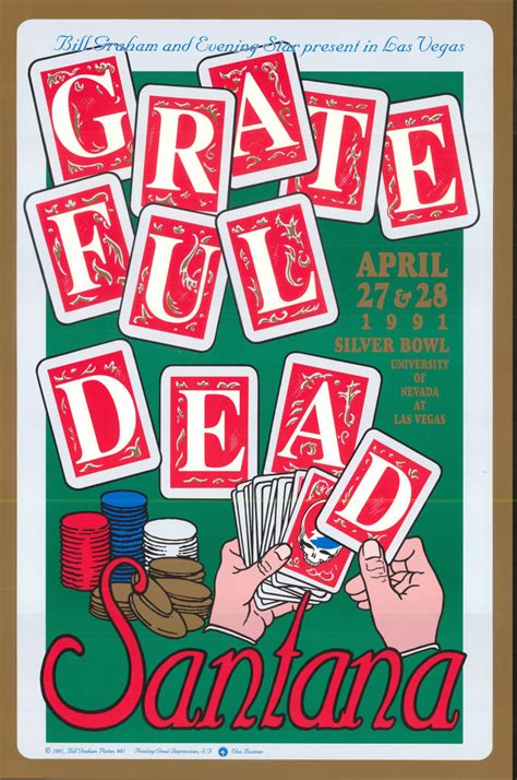 Grateful Dead Vintage Concert Poster from Sam Boyd Stadium, Apr 27, 1991 at Wolfgang's