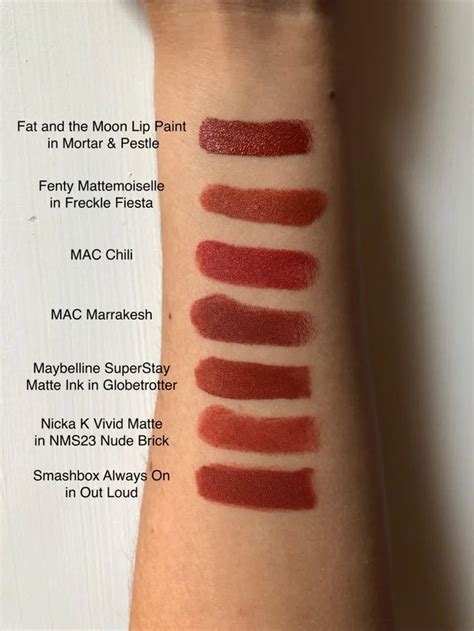 Swatches of my very unnecessary brick red lipstick collection ...