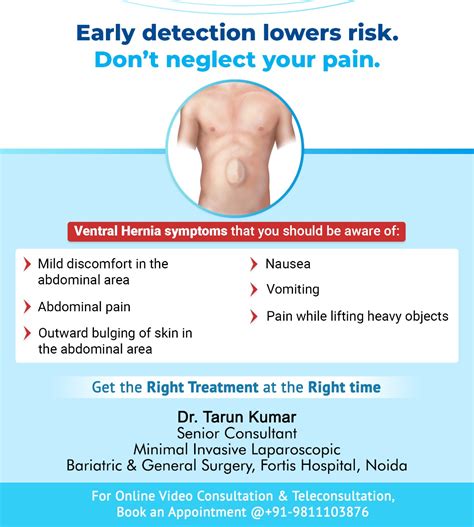 Dr. Tarun Kumar Surgeon: Ventral Hernia Symptoms