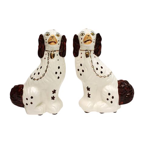 Staffordshire-Style Ceramic Dogs - A Pair | Chairish