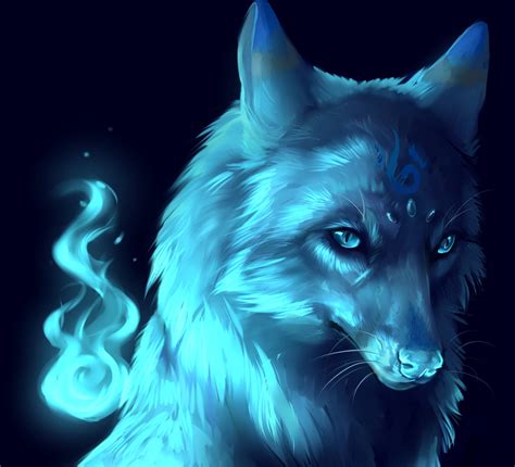 Enchanted Blue Wolf HD Wallpaper