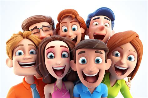 Ilustración de una multitud de dibujos animados de personas felices ...
