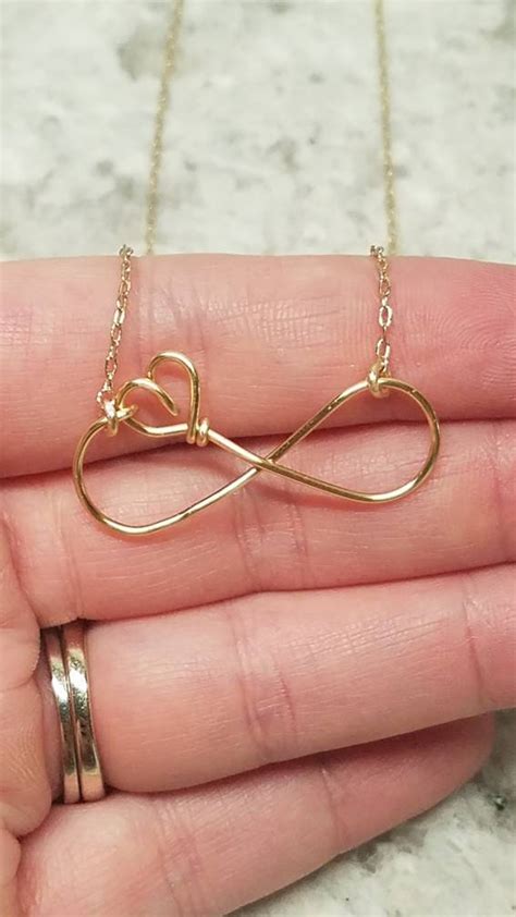 Infinity Heart Necklace Heart and Infinity Symbol Friendship Necklace Gift for Friend Gift of ...