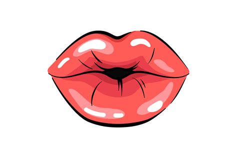 Kiss, Woman Lips, Mouth, Vector Drawing Graphic by Cmeree · Creative Fabrica