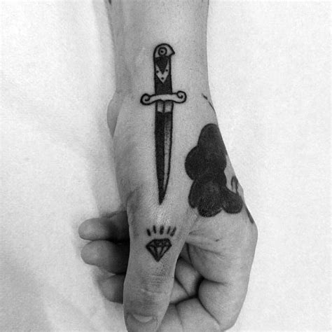 70 Traditional Dagger Tattoo Designs For Men - Sharp Ink Ideas | Hand tattoos for guys ...