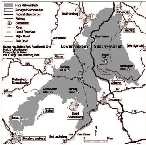 Map of Harz National Park Communities Selected for Harz Case Study Are... | Download Scientific ...