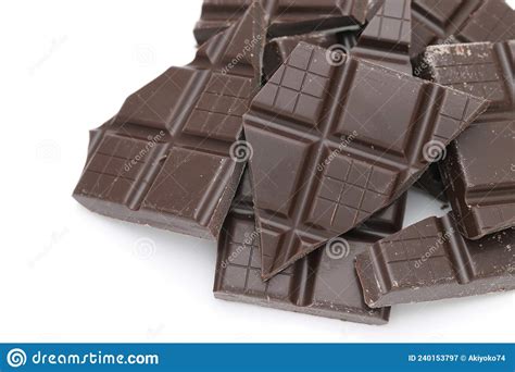 Pieces of Dark Chocolate Bar Stock Image - Image of break, bite: 240153797