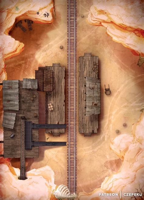 Wild West Coal Elevator and Train Station | Dnd world map, Desert map ...