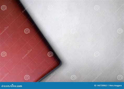 Top View of Red Laptop Best Background for Presentation Template Stock Photo - Image of glass ...