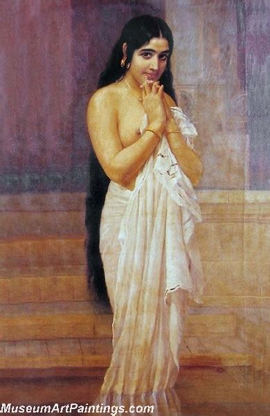 Raja Ravi Varma Paintings Malayali ladys Romantic look with shy