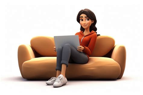 Furniture sitting cartoon laptop. AI | Free Photo Illustration - rawpixel