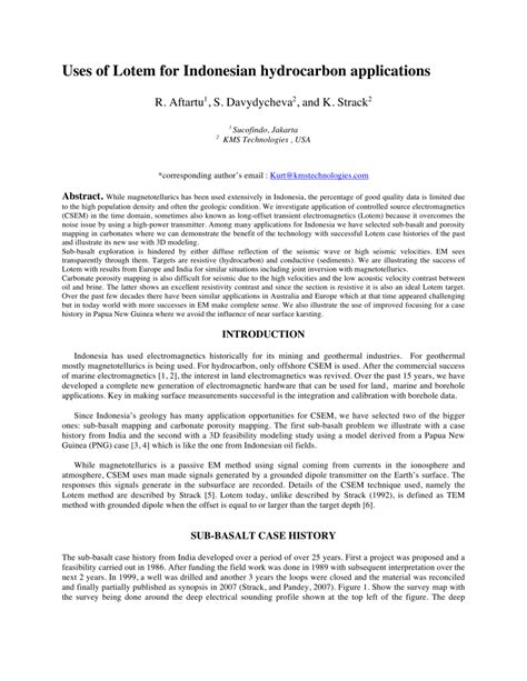 (PDF) Uses of Lotem for Indonesian hydrocarbon applications,