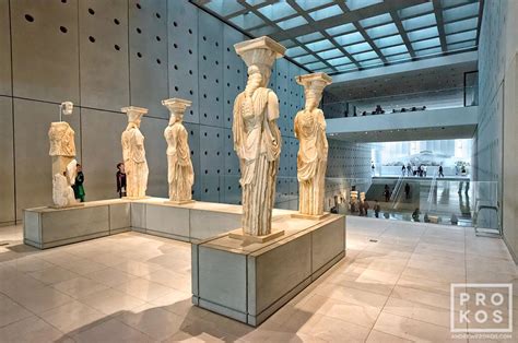 Acropolis Museum Interior with Caryatids, Athens - Architectural Photo by Andrew Prokos