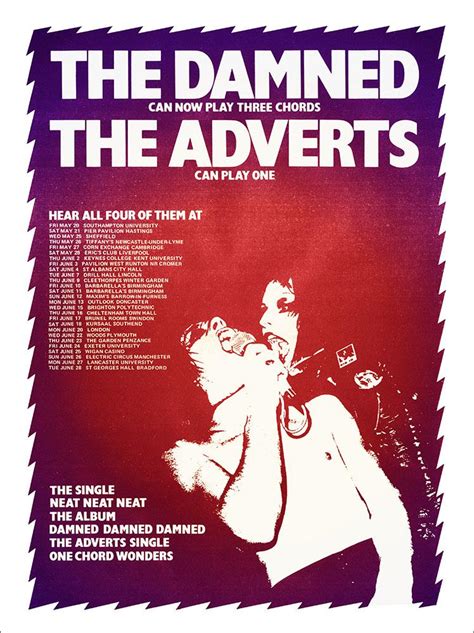 The Damned And The Adverts Punk Tour 1977 : Art Print £7.99 / Framed Print £22.99 / T-Shirt £12. ...