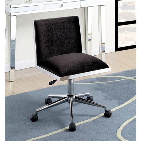 Furniture of America Bella Ergonomic Armless Office Chair in Black ...