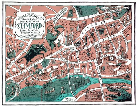 Map of Stamford, Lincs | Map, Illustration art, Stamford