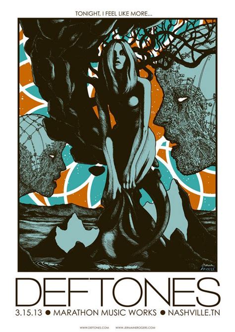 Deftones - Nashville 3/15/13 by Jermaine Rogers | Music artwork, Vintage music posters, Band posters