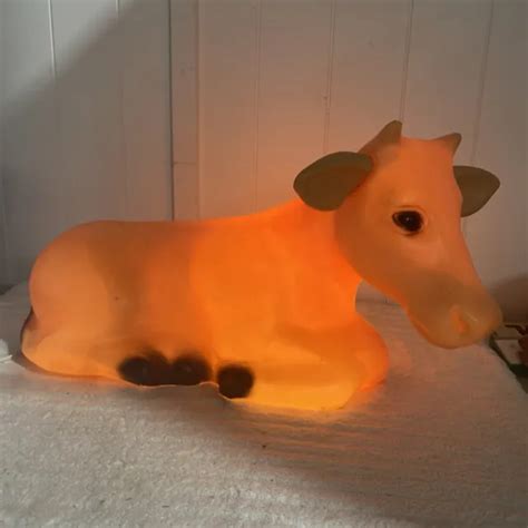VINTAGE OUTDOOR COW Lighted Christmas Nativity Blow Mold NEVER OUTSIDE MINT $80.00 - PicClick