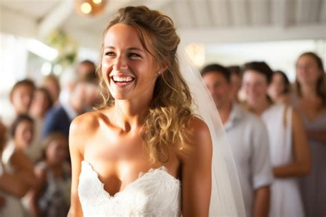 Premium Photo | Young bride at her summer wedding Convey real emotions