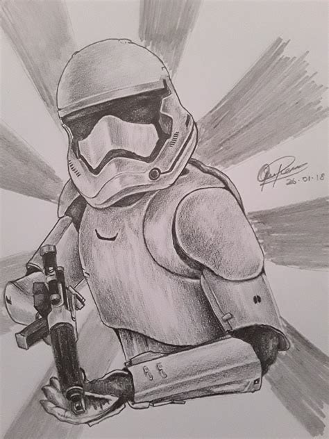 4B Graphite Dessin au crayon d'un soldat Storm, de Star Wars. - #crayon ...