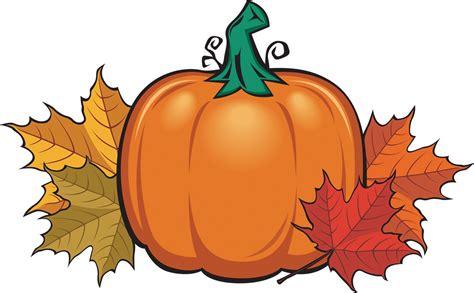 fall pumpkin with leaves - Clip Art Library