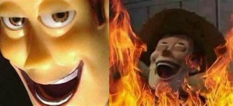 Evil smile Woody x Woody in flames : r/MemeTemplatesOfficial