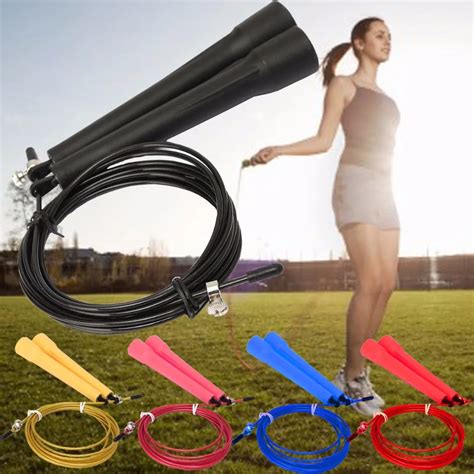 3m High Speed Wire Skipping Rope Length Adjustable Jump Rope Crossfit Fitness Equipment Skip ...