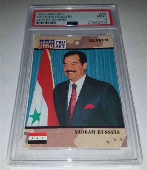 1991 Pro Set Desert Storm Card #69 Saddam Hussein Graded PSA 9 Mint Pop 18 | eBay