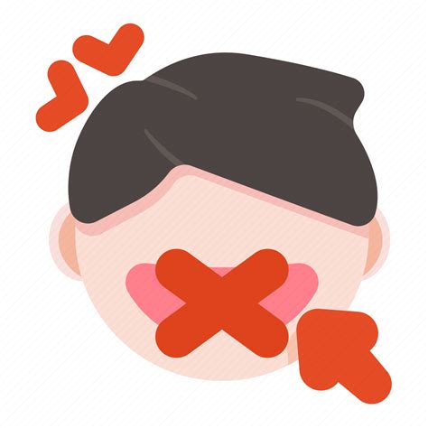 Emoji, face, no, talk, avatar icon - Download on Iconfinder