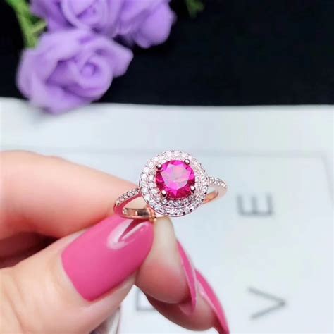 Pink topaz ring Natural real Pink topaz ring 925 sterling silver Free ...