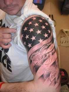 Military American Flag Tattoos