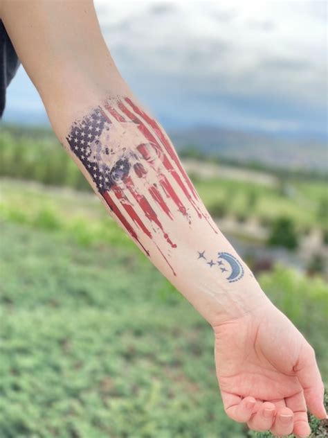 American Flag Forearm Tattoo