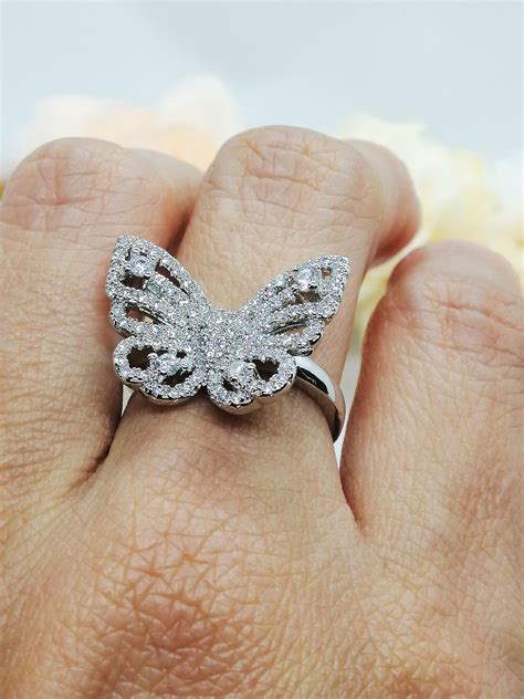 Mariah carey silver butterfly ring | Etsy