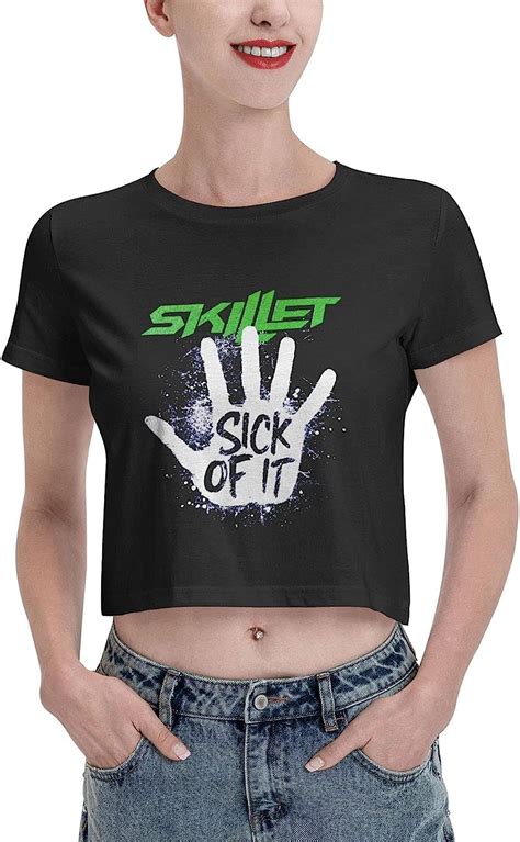 Skillet Band Womens Classic Short Sleeve T-Shirt Large Black at Amazon Women’s Clothing store