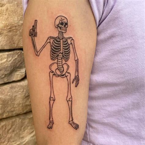 Skeleton With Gun Tattoo by @brianriggstattoos - Tattoogrid.net