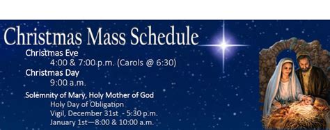 Christmas Mass Schedule 2020 - Blessed Sacrament Catholic Church