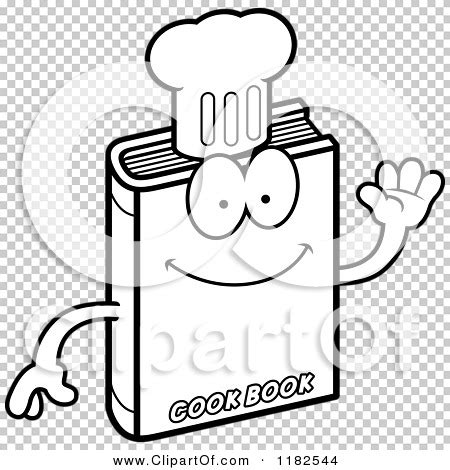 Cartoon of a Black and White Waving Cook Book Mascot - Royalty Free Vector Clipart by Cory ...