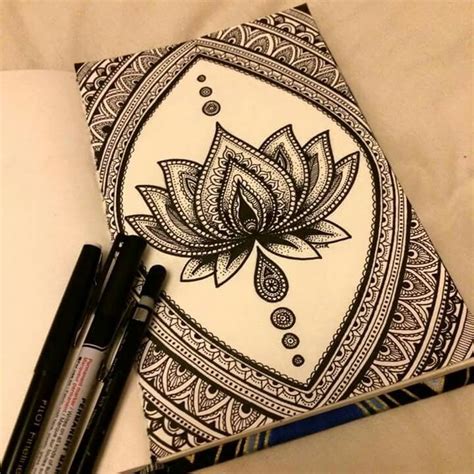 Lotus Flower Zentangle Art