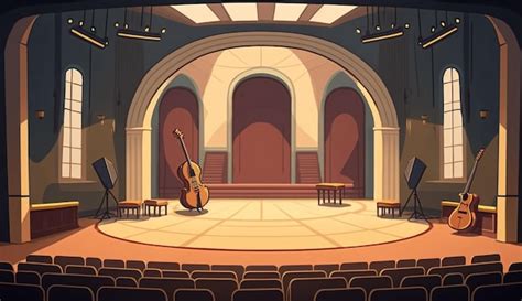 Premium AI Image | A cartoon image of a stage with a bass on it.