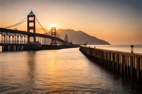 Premium AI Image | golden gate bridge at sunset