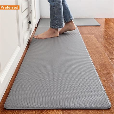 1pcs PVC Kitchen Carpet Waterproof Oilproof PU Leather Kitchen Mat Non Slip Floor Mat for Living ...